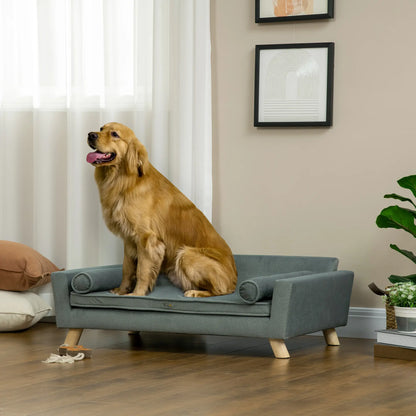 Dog Sofa Bed, Removable Pillows, Washable Cushion, Water-resistant, Medium Large, Grey Dog Sofas at Gallery Canada