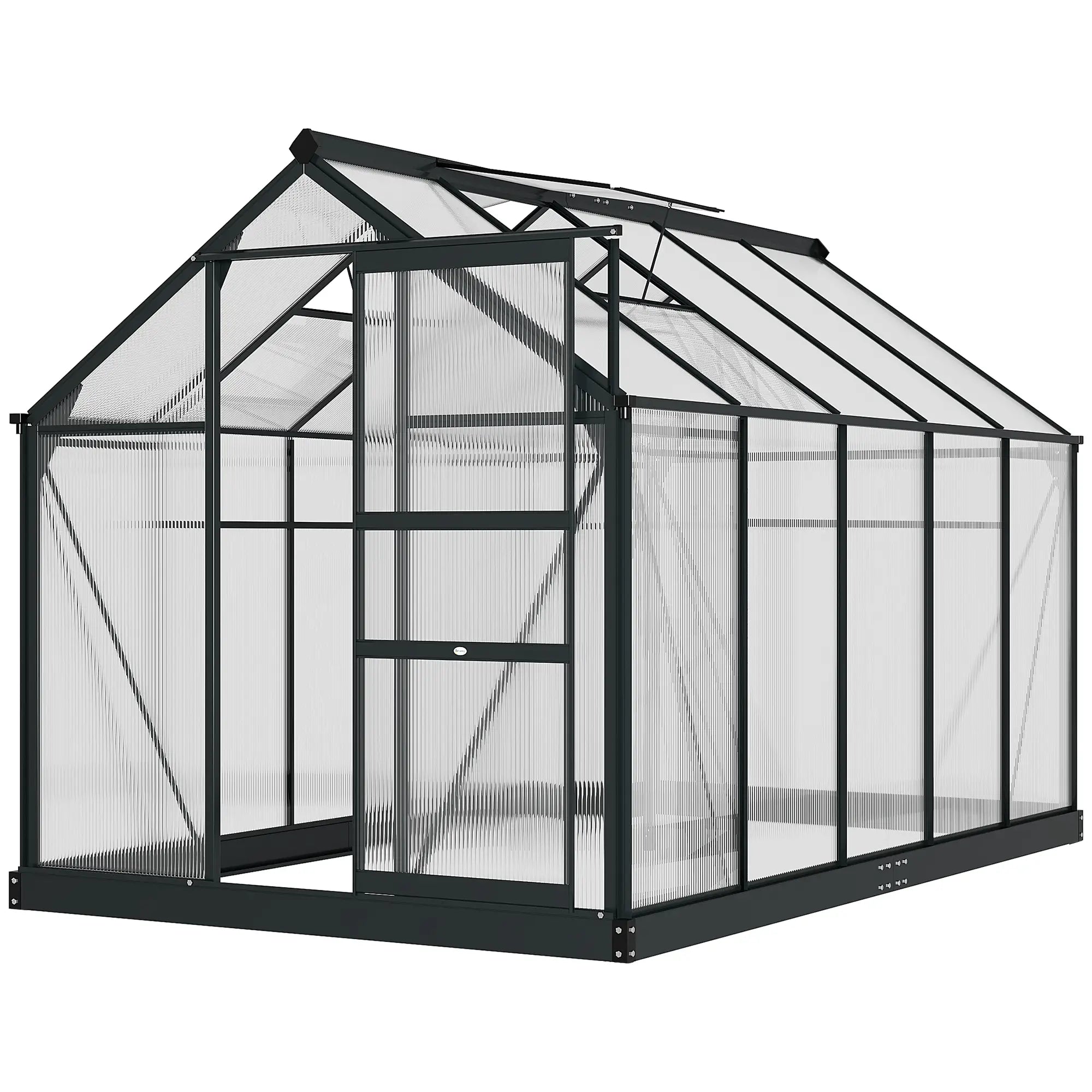 6' x 10' x 6.6' Polycarbonate Greenhouse, Walk-In Kit, Galvanized Frame, Grey Walk In Greenhouses at Gallery Canada