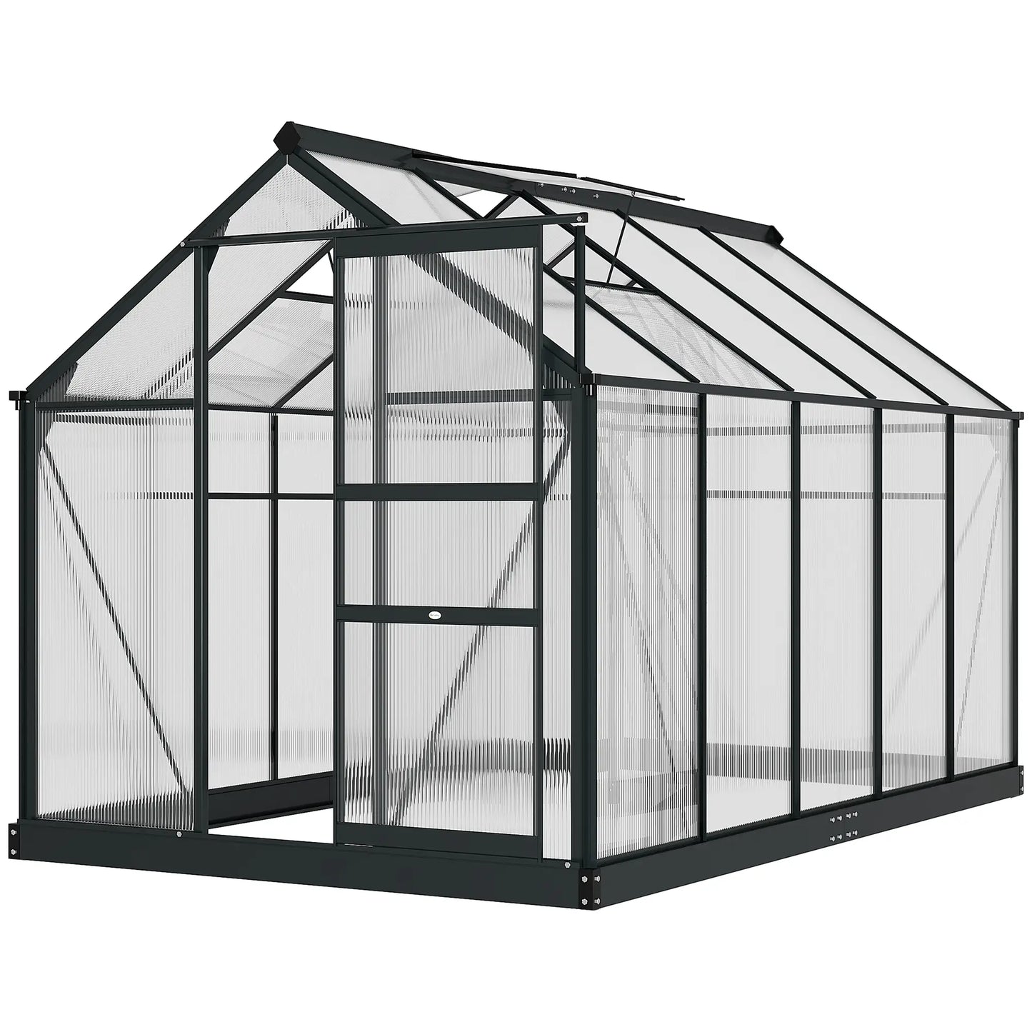 6' x 10' x 6.6' Polycarbonate Greenhouse, Walk-In Kit, Galvanized Frame, Grey Walk In Greenhouses at Gallery Canada