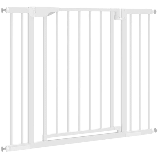 Baby Pet Safety Gate, Pressure Fit, Two-Way Open, Auto-Close, 30"H, White Pet Gates White at Gallery Canada