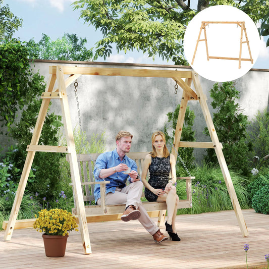 770lbs Porch Swing Frame, Heavy Duty A-Frame Stand, Reinforced Bars Hammock Stands Teak at Gallery Canada