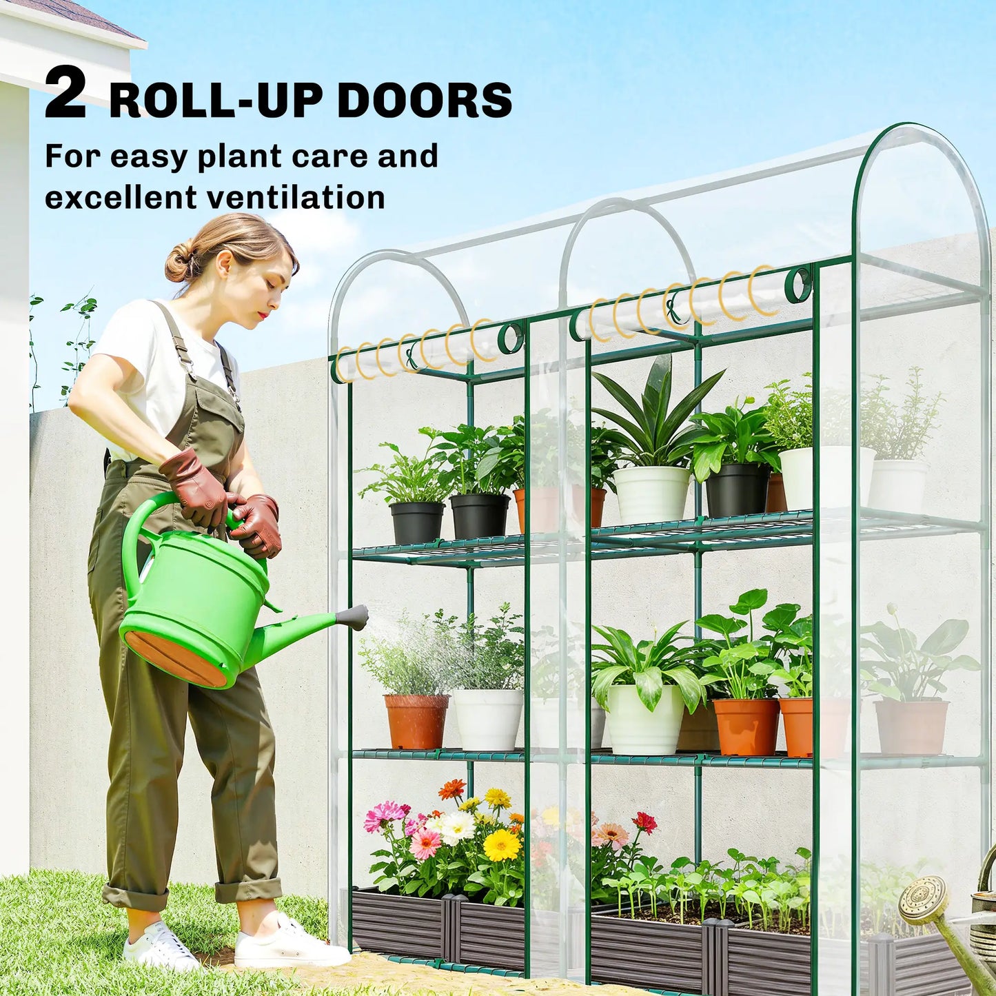 3 Tier Mini Greenhouse, 56.3" x 18.1" x 64.6", Clear Portable Greenhouses at Gallery Canada