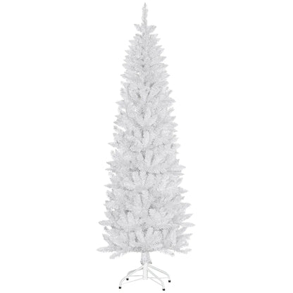 7ft Pencil Artificial Christmas Tree, 687 Branch Tips, Steel Base, White Pencil Christmas Trees White at Gallery Canada