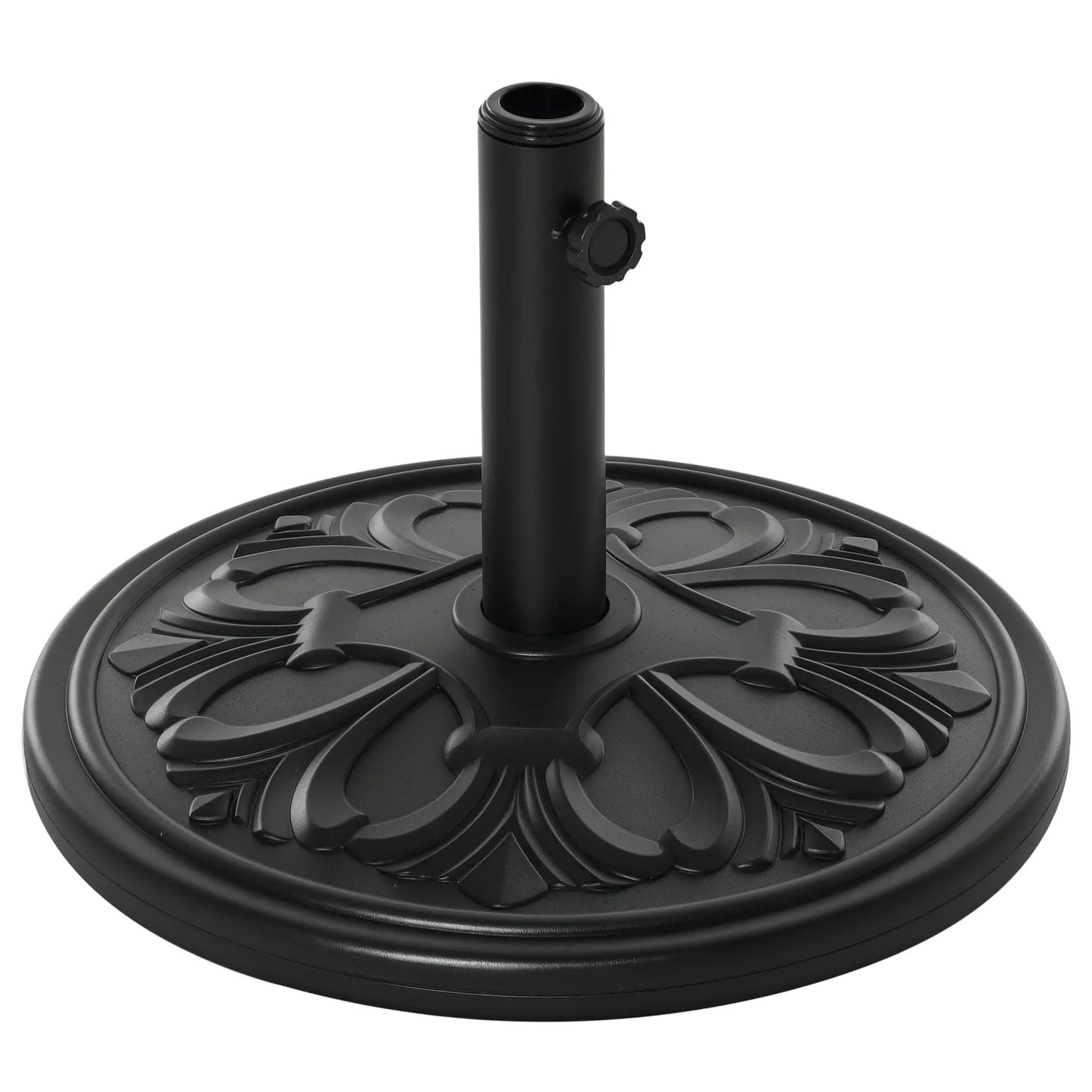 29lbs Heavy Duty Umbrella Base, 19" Round Parasol Stand, HDPE Cement, Black Umbrella Bases Black at Gallery Canada