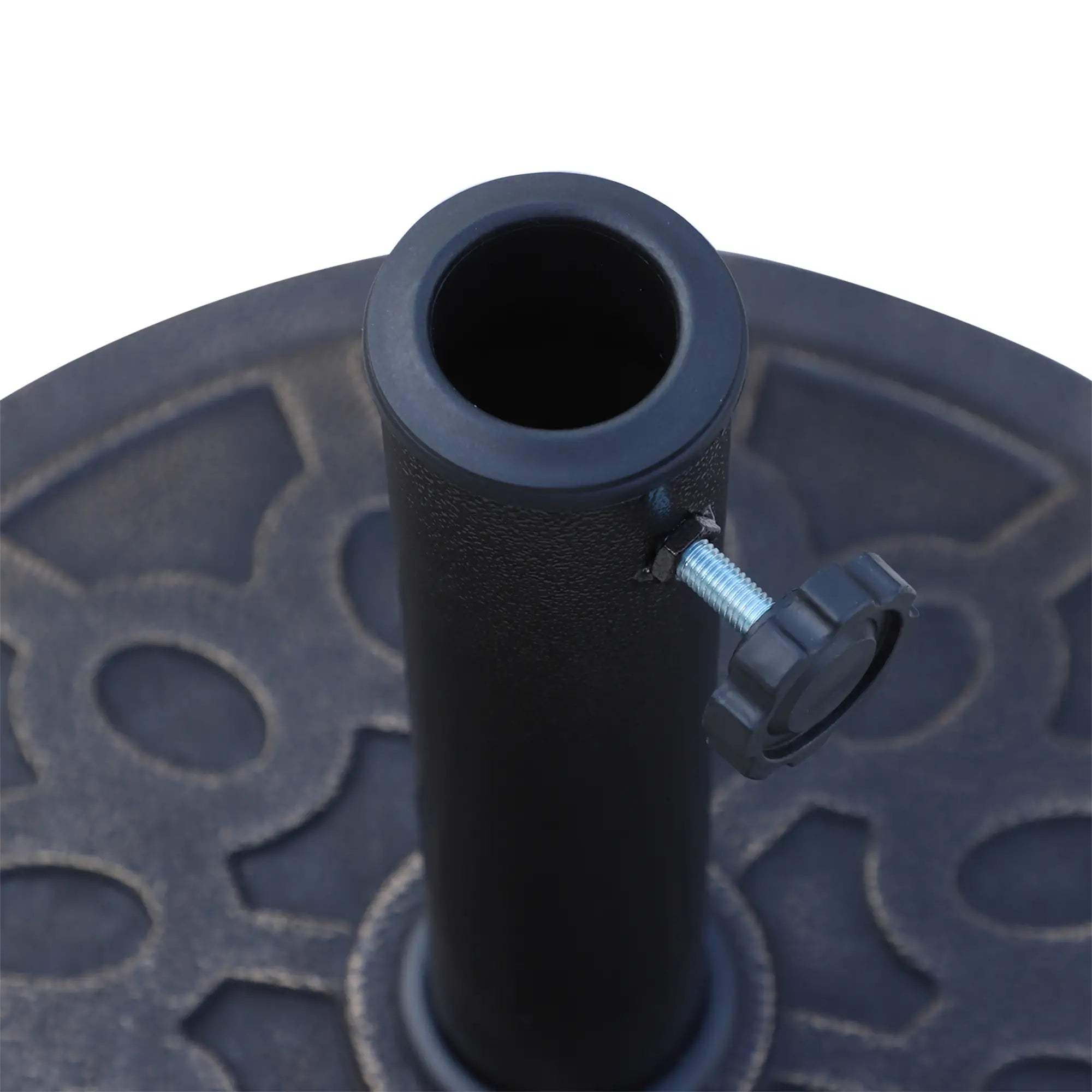 Resin Round Patio Umbrella Stand Base, Coated Pole, Bronze Umbrella Bases at Gallery Canada