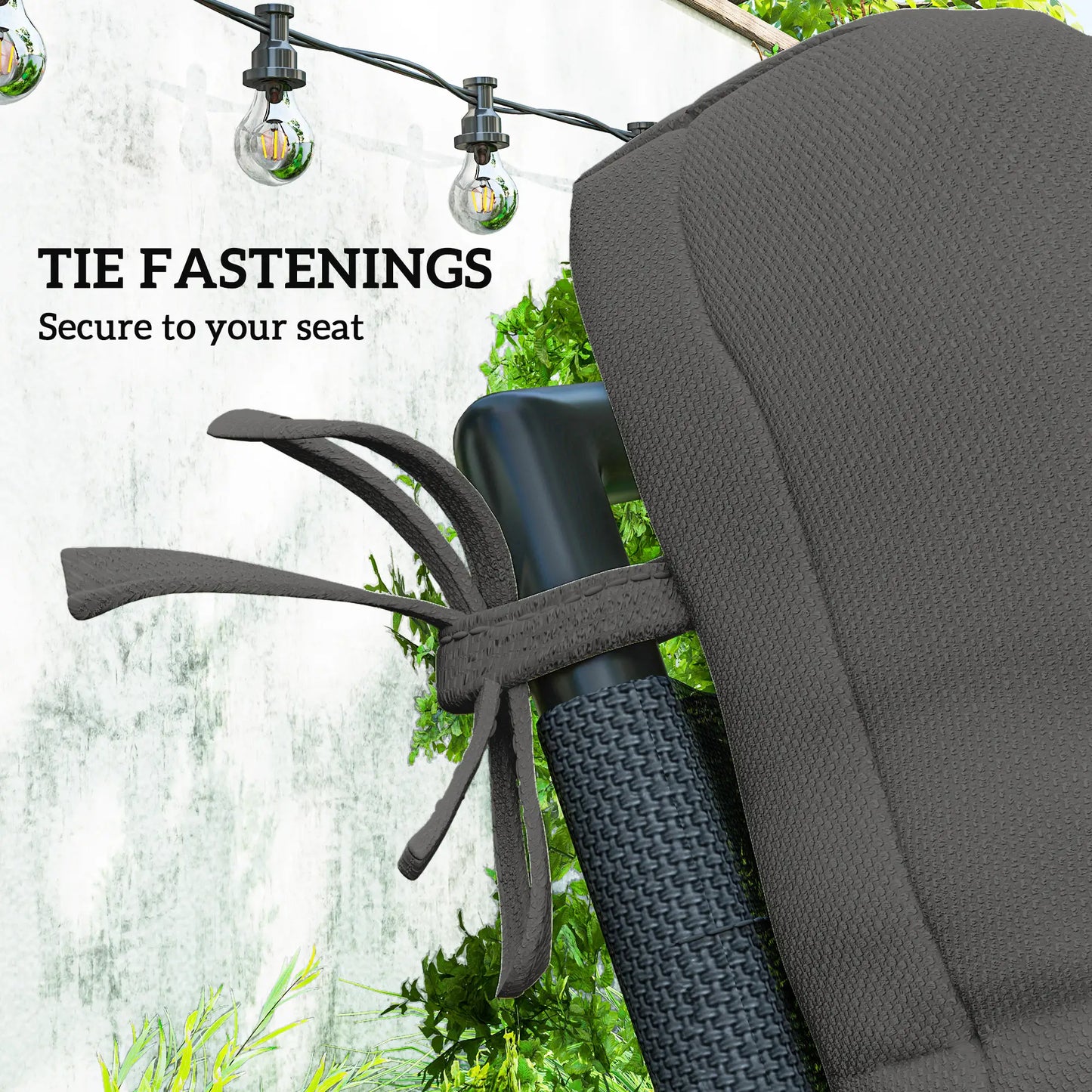 2-Piece Back Seat Cushion, Outdoor Patio Chair Set, Dark Grey Patio Chair Cushions at Gallery Canada