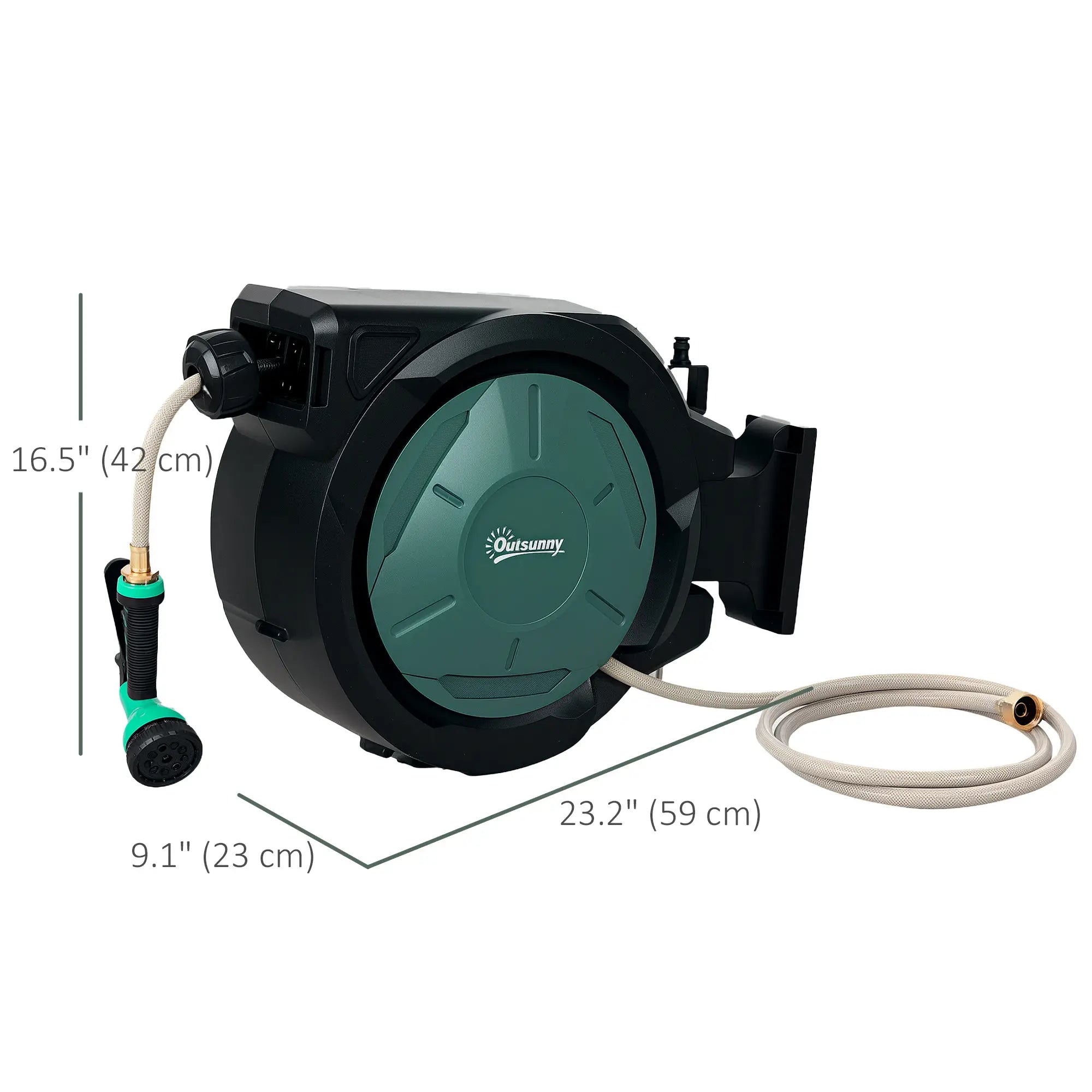 1/2 in x 100ft Wall Mounted Garden Hose Reel, Auto Rewind, Black Garden Accessories at Gallery Canada