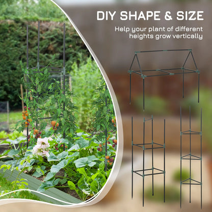 3 Pack Tomato Cage Set, 72 Inch, Plant Support Trellis, Dark Green Plant Stands at Gallery Canada