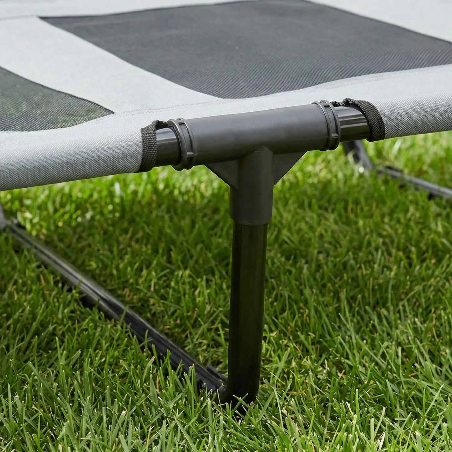 Elevated Dog Bed with Canopy, Portable XL Dog Cot, 48" x 36" x 43", Grey Elevated Dog Beds at Gallery Canada