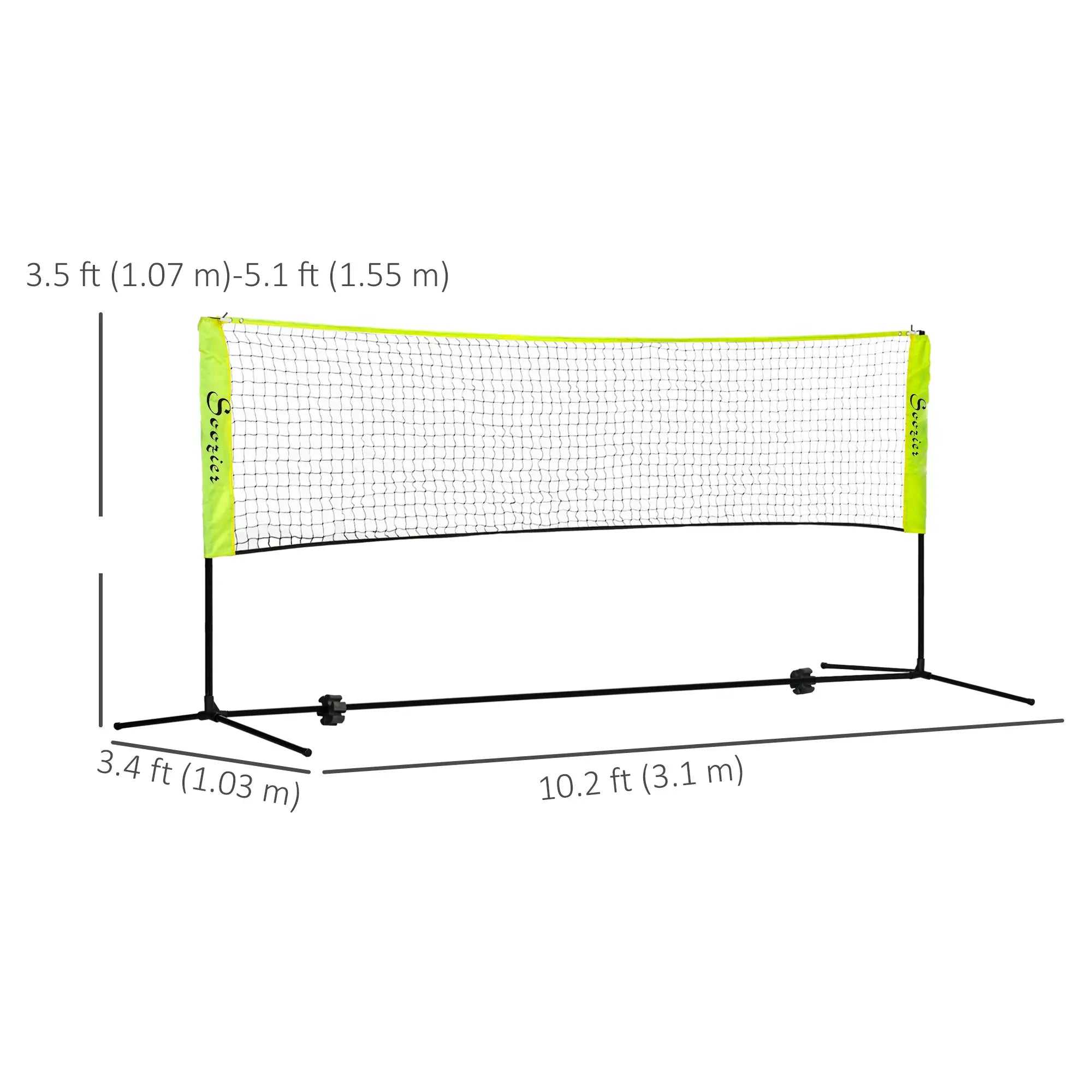 10ft Adjustable Badminton Net, With Carry Bag, Yellow Badminton at Gallery Canada