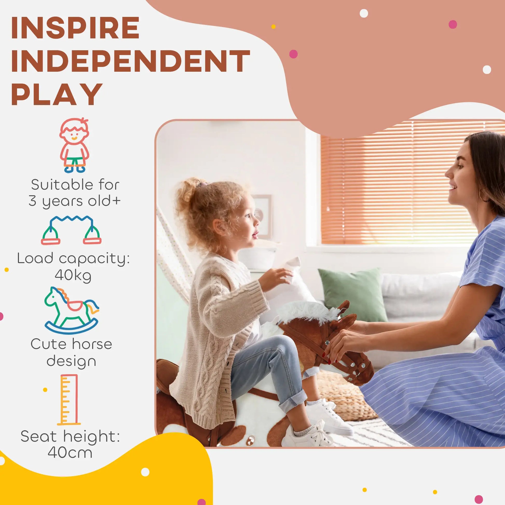 Kids Rocking Horse Ride-On Toy, Nursery Rhyme Music, Light Rocking Horses at Gallery Canada