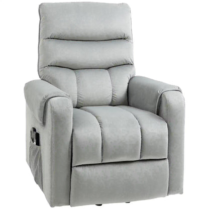 Lift Chair, Massage Recliner with 8 Vibration Points, Footrest, Remote, Grey Electric Power Lift Chairs Grey at Gallery Canada