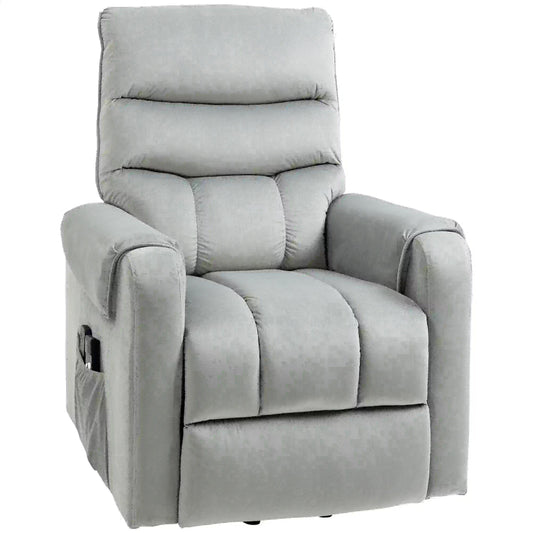 Lift Chair, Massage Recliner with 8 Vibration Points, Footrest, Remote, Grey Electric Power Lift Chairs Grey at Gallery Canada