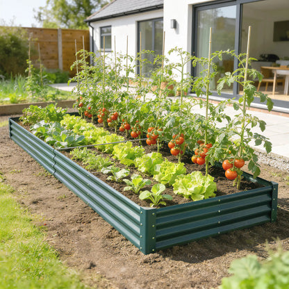 12 x 4 x 1ft Galvanized Raised Garden Bed, Reinforced Outdoor Planter Box, Green Galvanized Planter Boxes at Gallery Canada