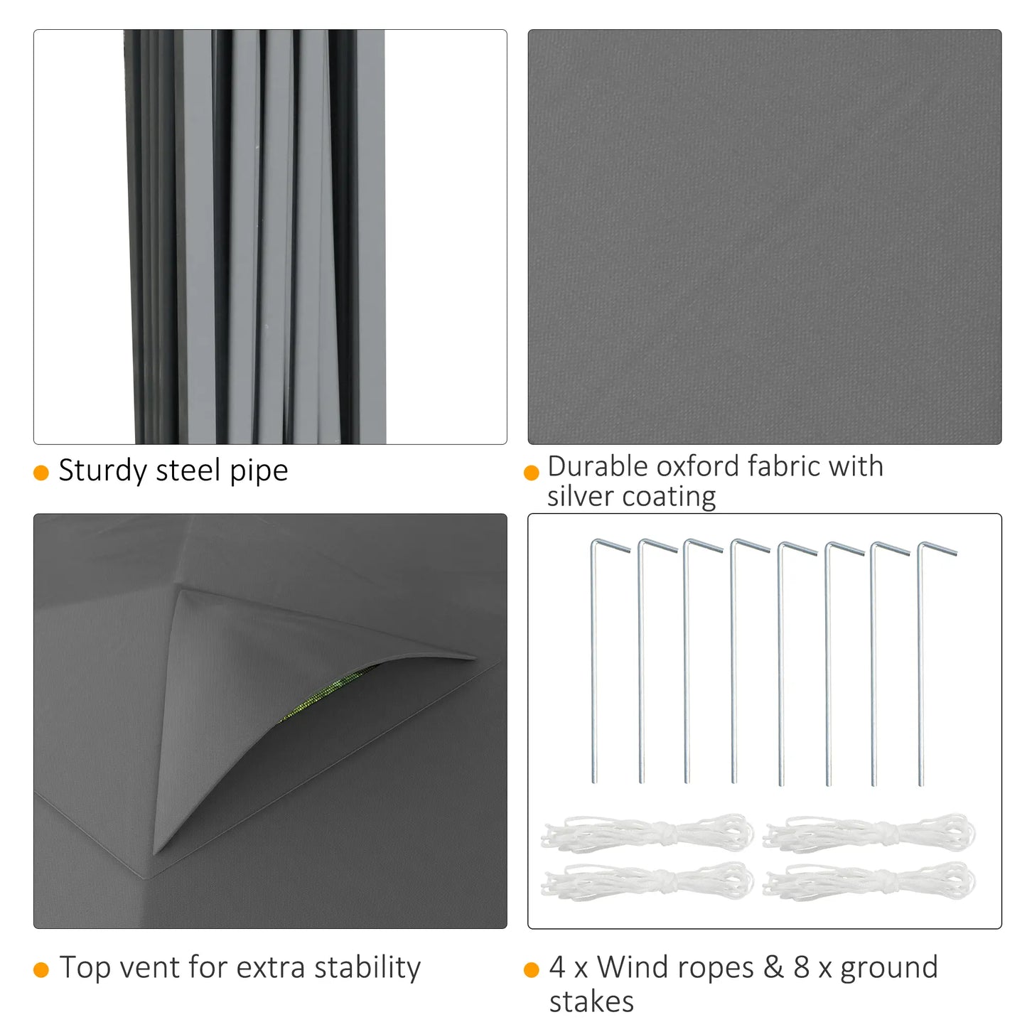 10' x 10' Pop Up Canopy Tent, Airy Top Vents, Wheeled Carry Bag, Dark Grey Pop Up Canopies at Gallery Canada