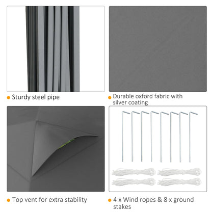 10' x 10' Pop Up Canopy Tent, Airy Top Vents, Wheeled Carry Bag, Dark Grey Pop Up Canopies at Gallery Canada