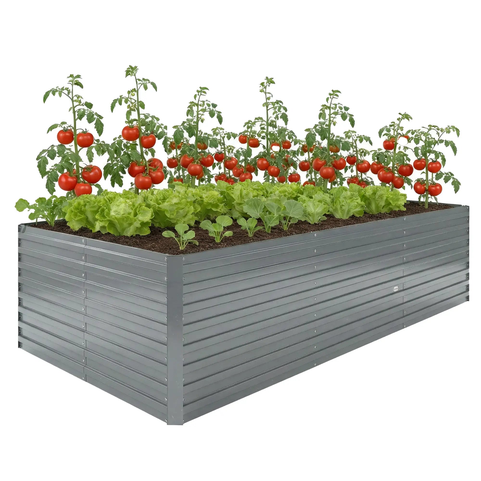 8' x 4' x 2' Raised Garden Bed, Galvanized Planter Box, Light Grey Galvanized Planter Boxes at Gallery Canada