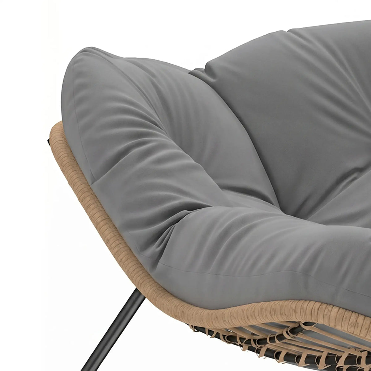 Papasan Rocking Chair, Oversized With Cushion, Grey Outdoor Rocking Chairs at Gallery Canada