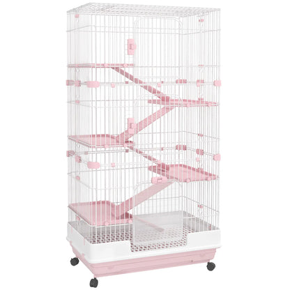 32"L 6-Level Small Animal Cage, Universal Lockable Wheels, Pink Houses & Habitats at Gallery Canada