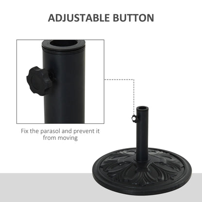 29lbs Heavy Duty Umbrella Base, 19" Round Parasol Stand, HDPE Cement, Black Umbrella Bases at Gallery Canada