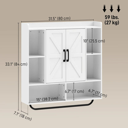 Bathroom Wall Cabinet, Open & Hidden Storage, White Wall Mounted Cabinets at Gallery Canada
