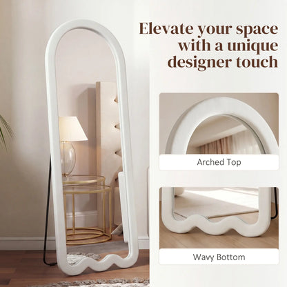 Full Length Mirror With Soft Padded Frame, White