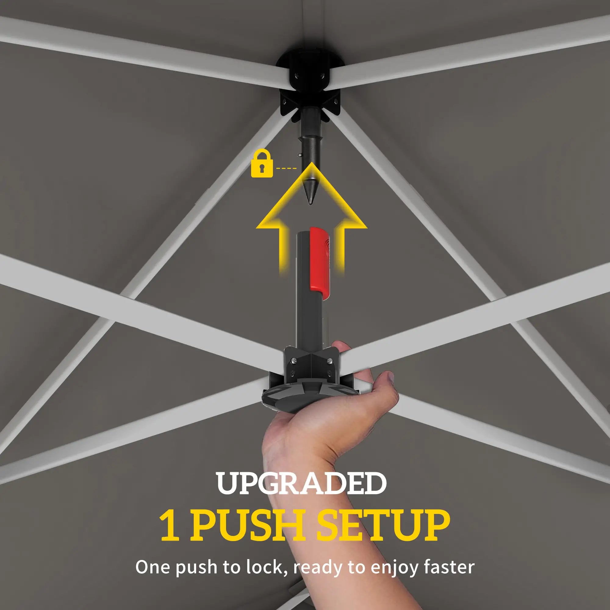 8 x 8 ft Pop Up Canopy Tent, UPF 50+ A-Frame Outdoor Instant Canopy, Beige Pop Up Canopies at Gallery Canada