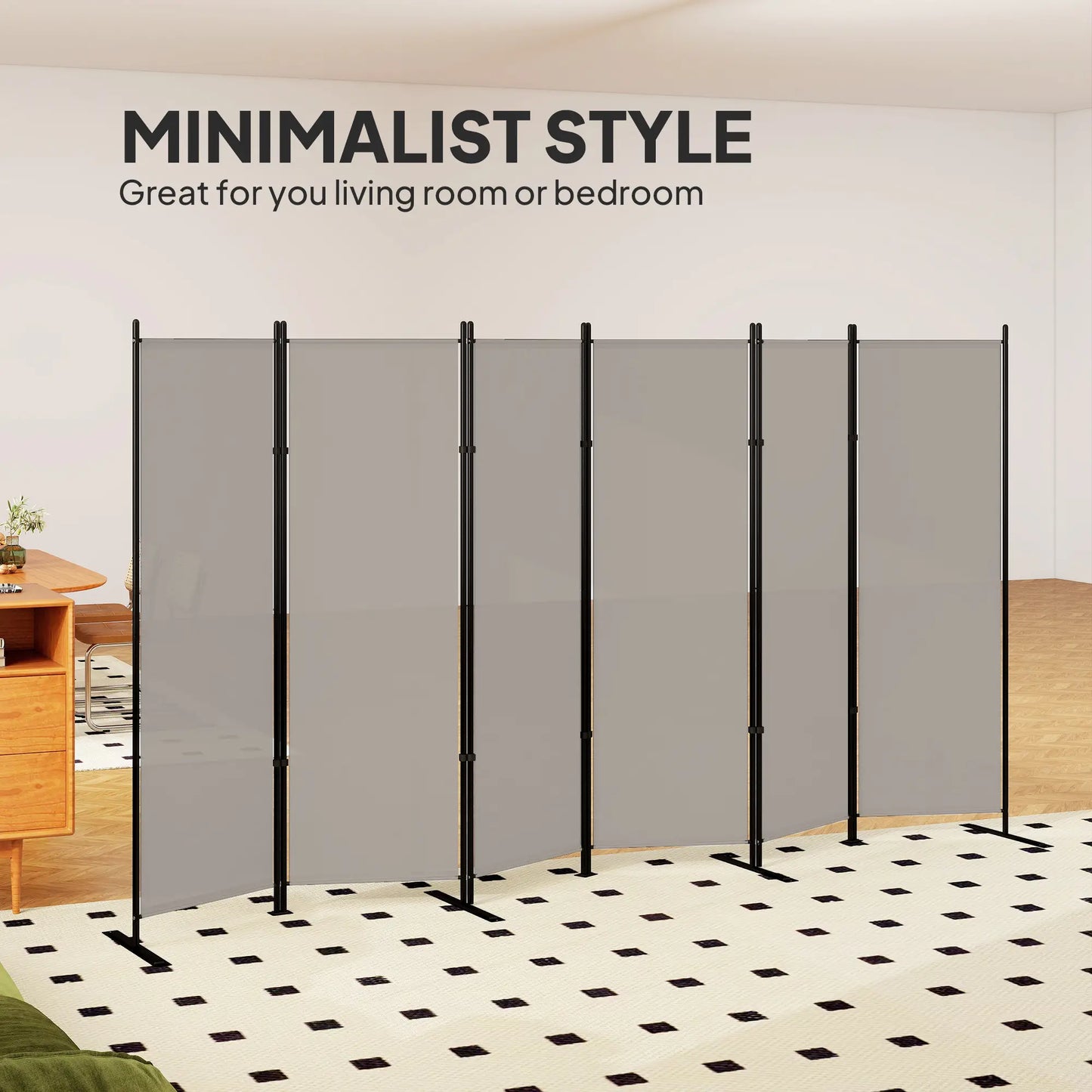 6 Ft Folding Room Divider, Portable Privacy Screen, Beige Room Dividers at Gallery Canada