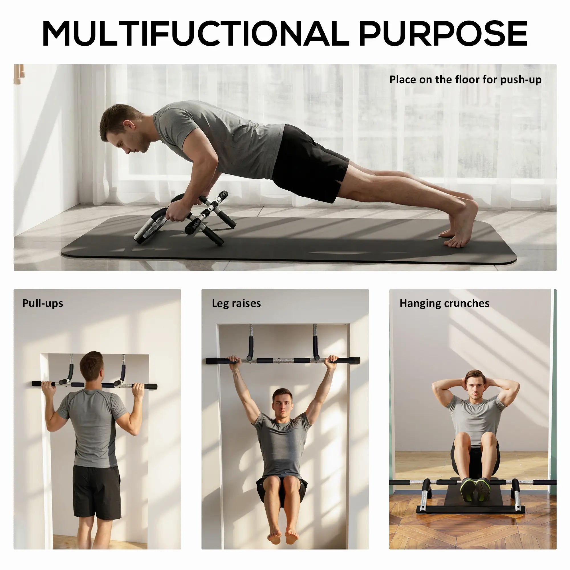 Doorway Pull-Up Bar, Home Fitness Horizontal Chin-Up Bar, Grey Strength Training Equipment at Gallery Canada