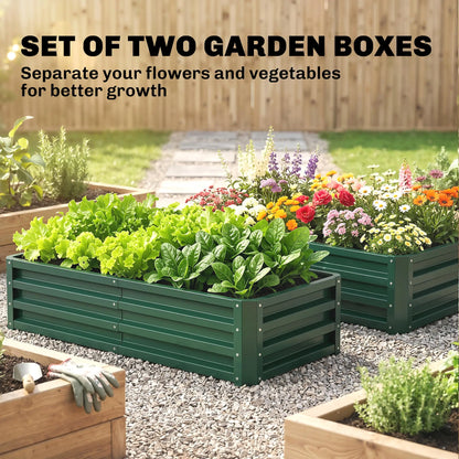 4' x 2' x 1' Raised Garden Bed, Set of 2 Galvanized Planter Box Galvanized Planter Boxes at Gallery Canada