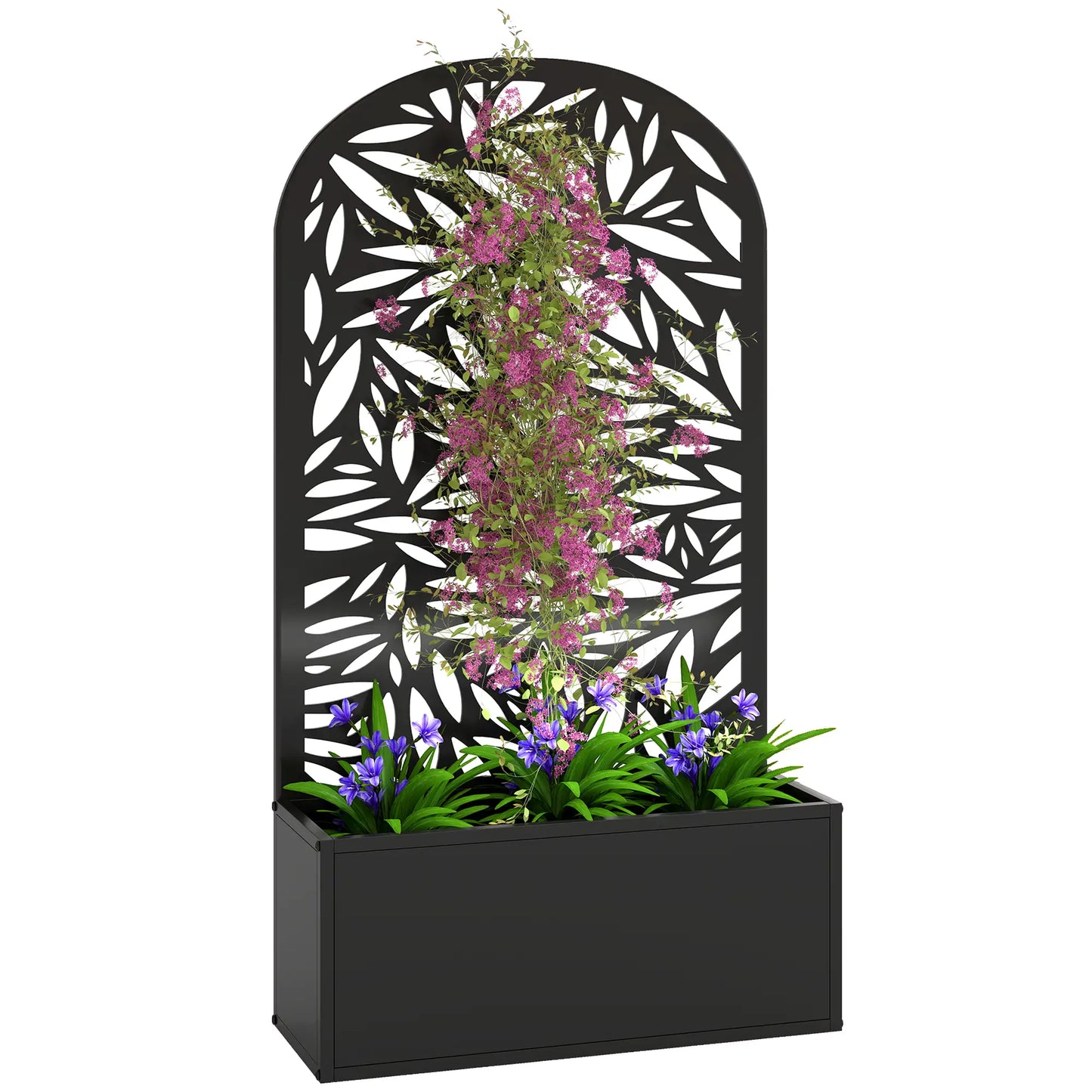 Metal Garden Bed with Trellis for Climbing Plants Galvanized Planter Boxes at Gallery Canada