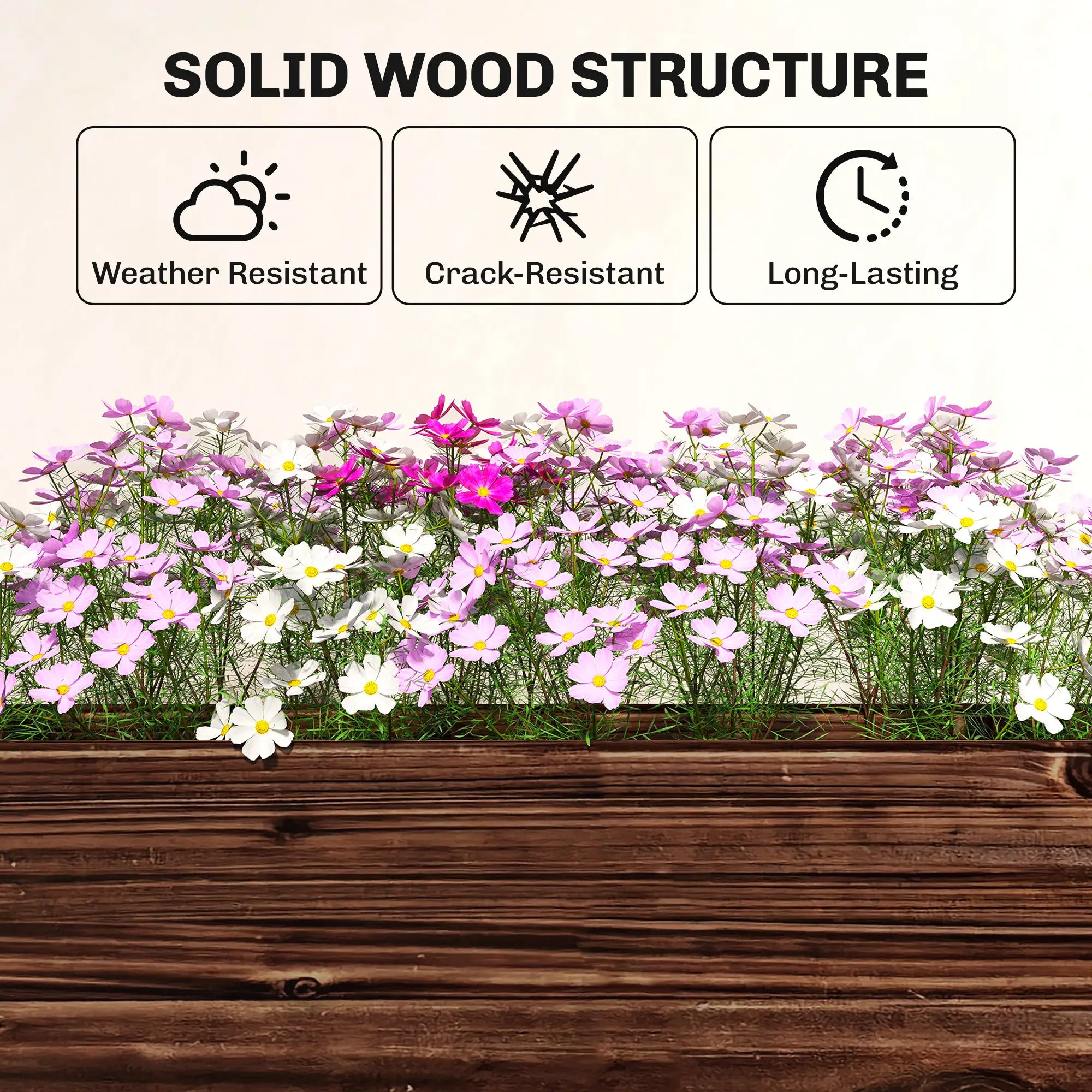 2-Tier Wooden Raised Garden Bed, 23.6