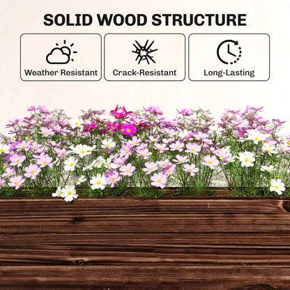 2-Tier Wooden Raised Garden Bed, 23.6" x 9.8" x 27.6", Elevated Planter Box Elevated Garden Beds at Gallery Canada