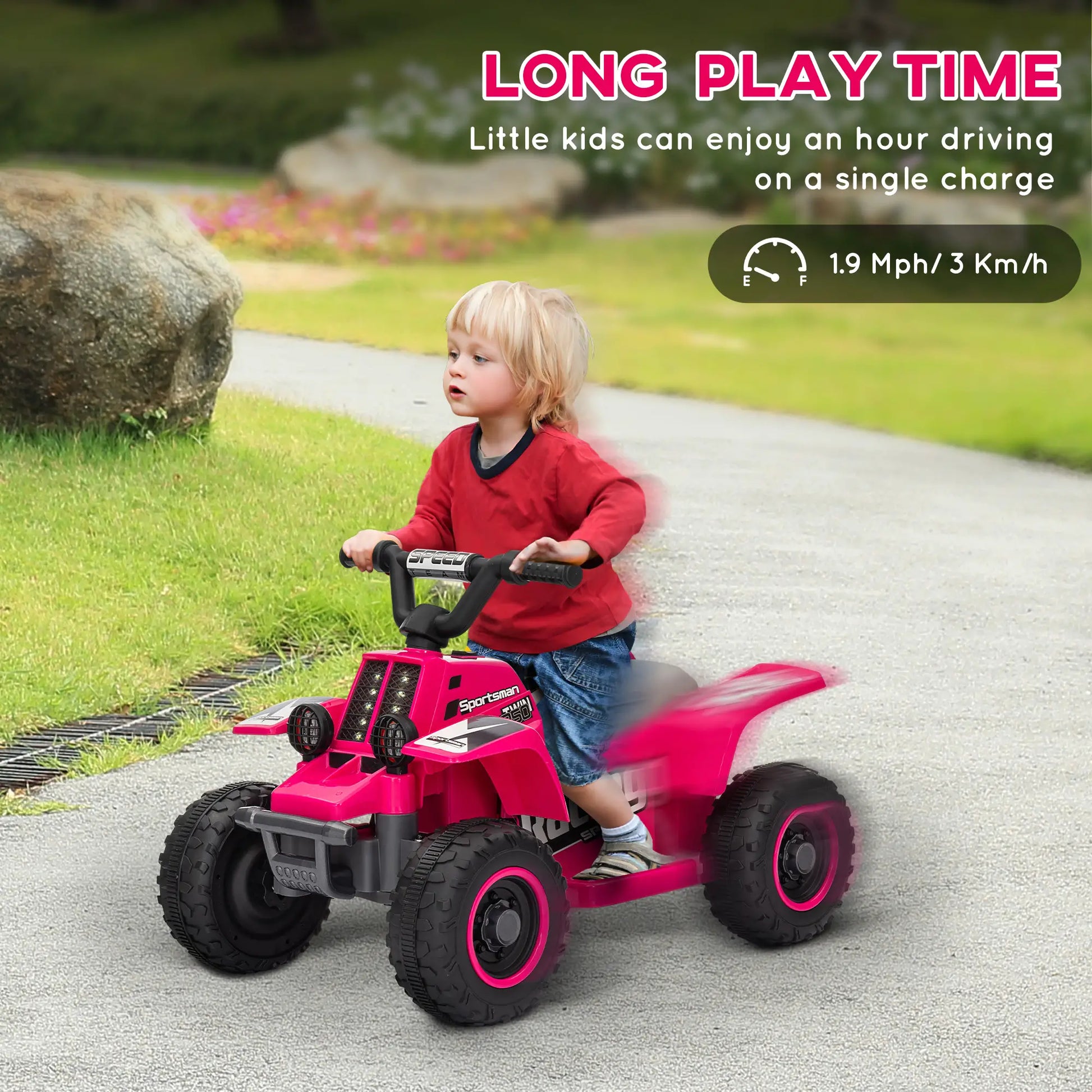 6V Kids ATV Quad, 4 Wheeler Electric Ride On Car, Pink Electric Toy Cars at Gallery Canada