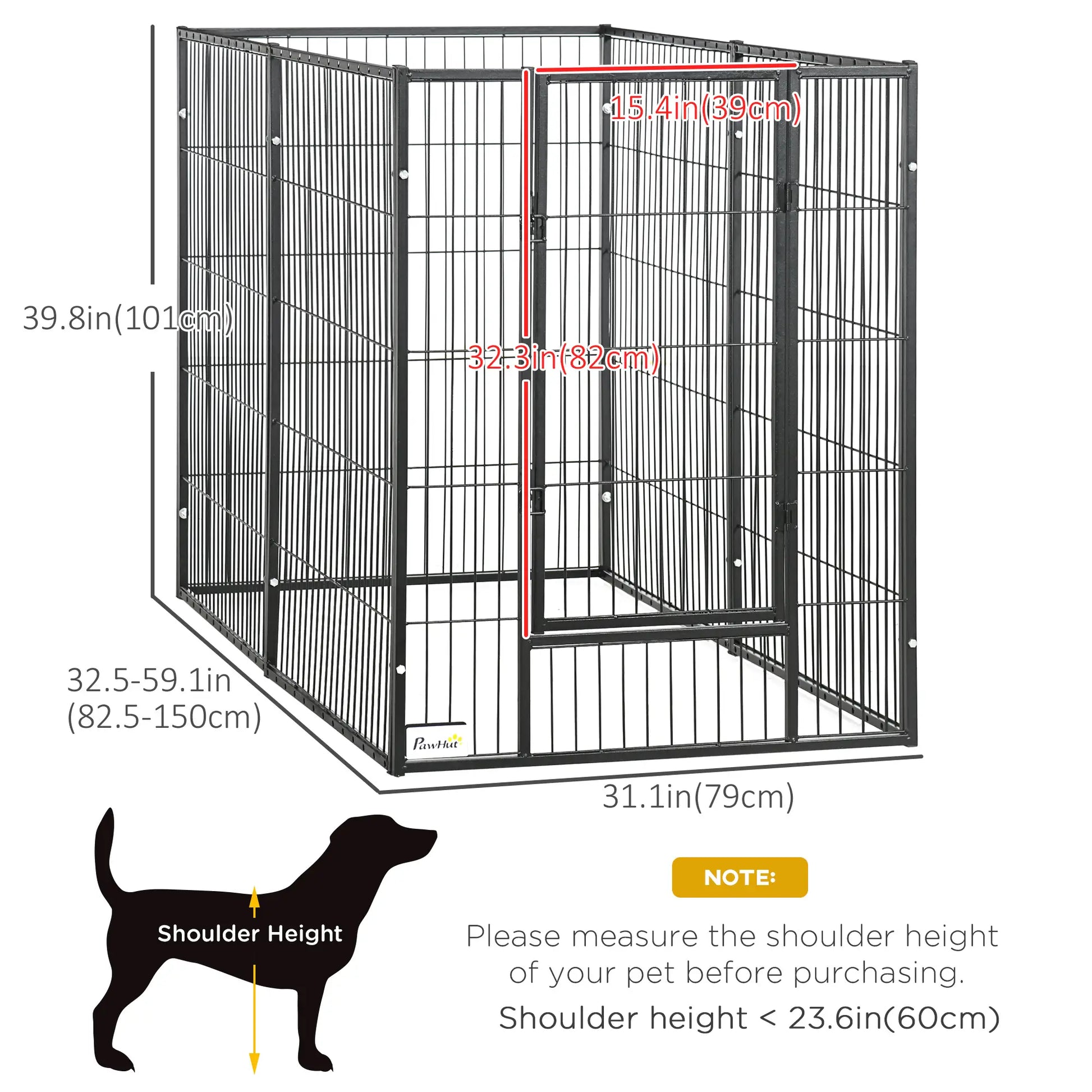 6 Panel 32.5" - 59" x 40" Dog Playpen, Heavy Duty, Indoor Outdoor Houses, Kennels & Pens at Gallery Canada