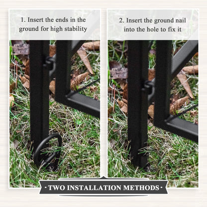 7FT Metal Garden Arch with Gate, Climbing Planter Frame, Black Garden Arches at Gallery Canada