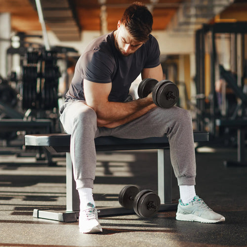 Adjustable 2 x 22lbs Dumbbell Set, Fitness Training, Black