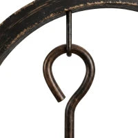 Support à bois de chauffage à 2 niveaux avec 4 outils, capacité de 220 livres, brun café