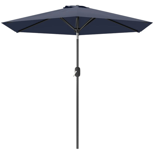 Patio Sun Umbrella, Outdoor Parasol, 6 Ribs, Blue