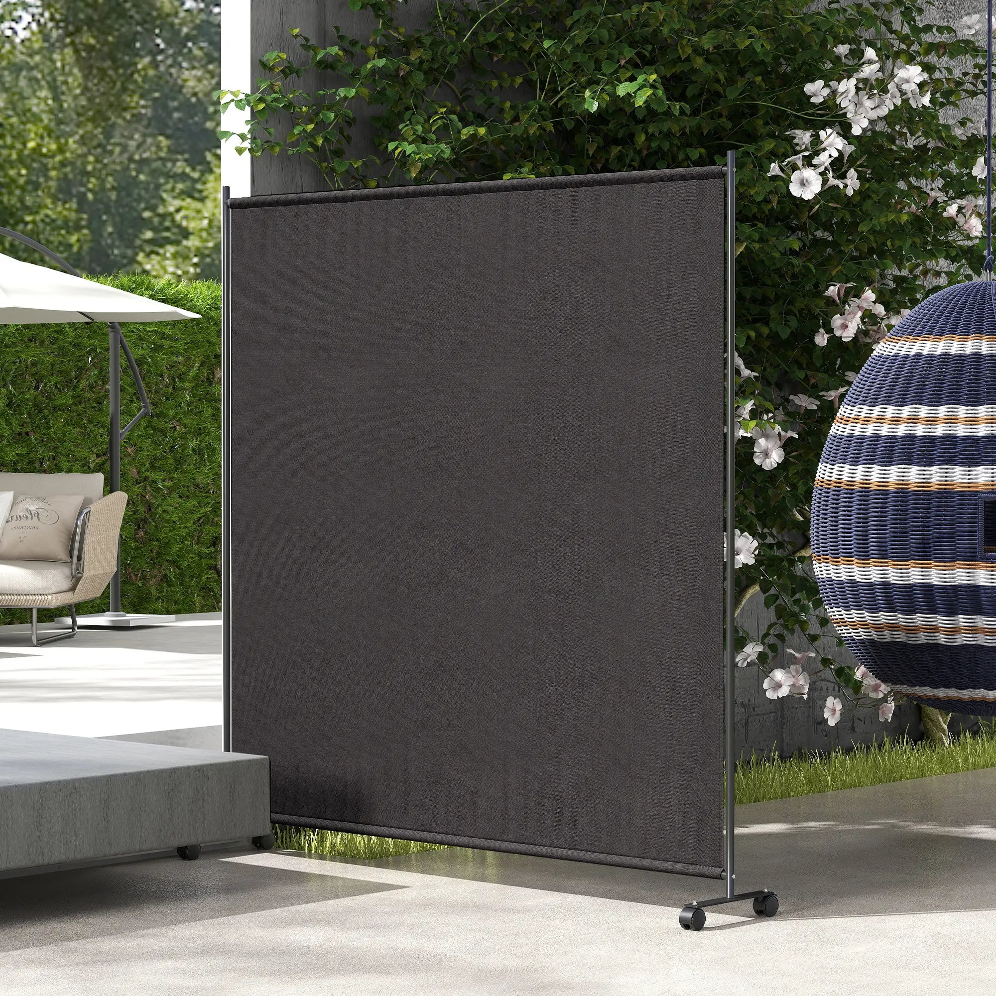 Outdoor Room Divider with Wheels, Privacy Screen for Patio, 6ft Tall Side Awnings at Gallery Canada