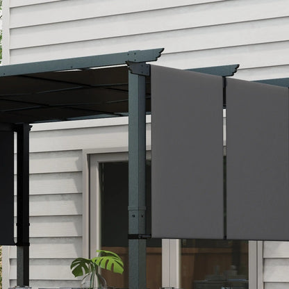 10' x 12' Metal Pergola, Retractable Canopy, Garden Patio Backyard Deck Pergolas at Gallery Canada