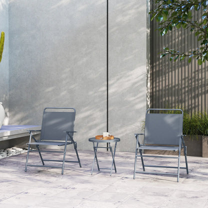 3 Pc Outdoor Bistro Set, Folding Patio Table and Chairs, Tempered Glass Tabletop Bistro Sets at Gallery Canada