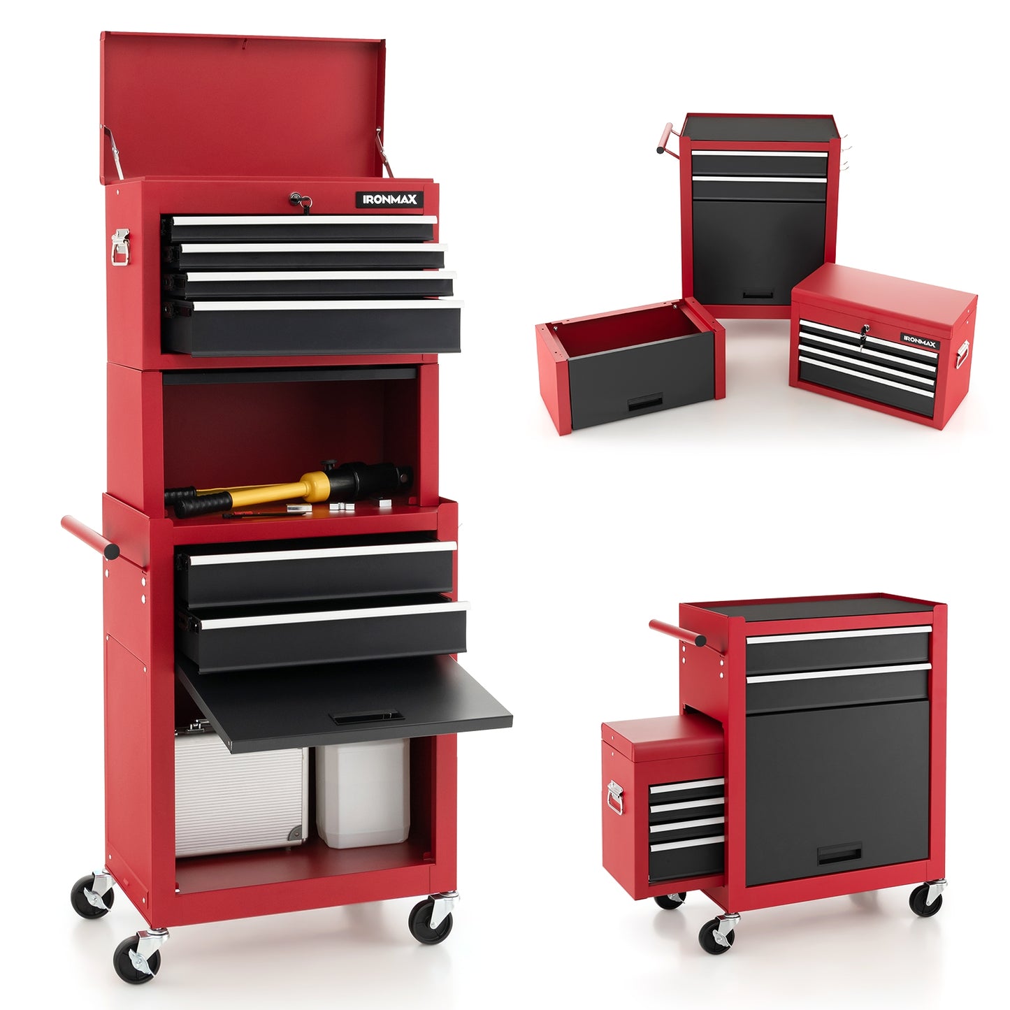 6-Drawer Tool Chest With Heightening Cabinet, Red, Black Garden Tools at Gallery Canada