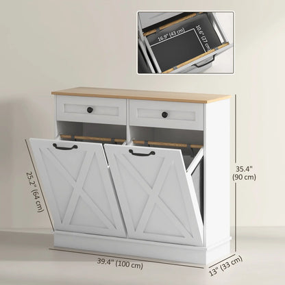 Tilt Out Laundry Cabinet, Bathroom Storage, 2 Baskets, 2 Drawers, White Bathroom Cabinets at Gallery Canada