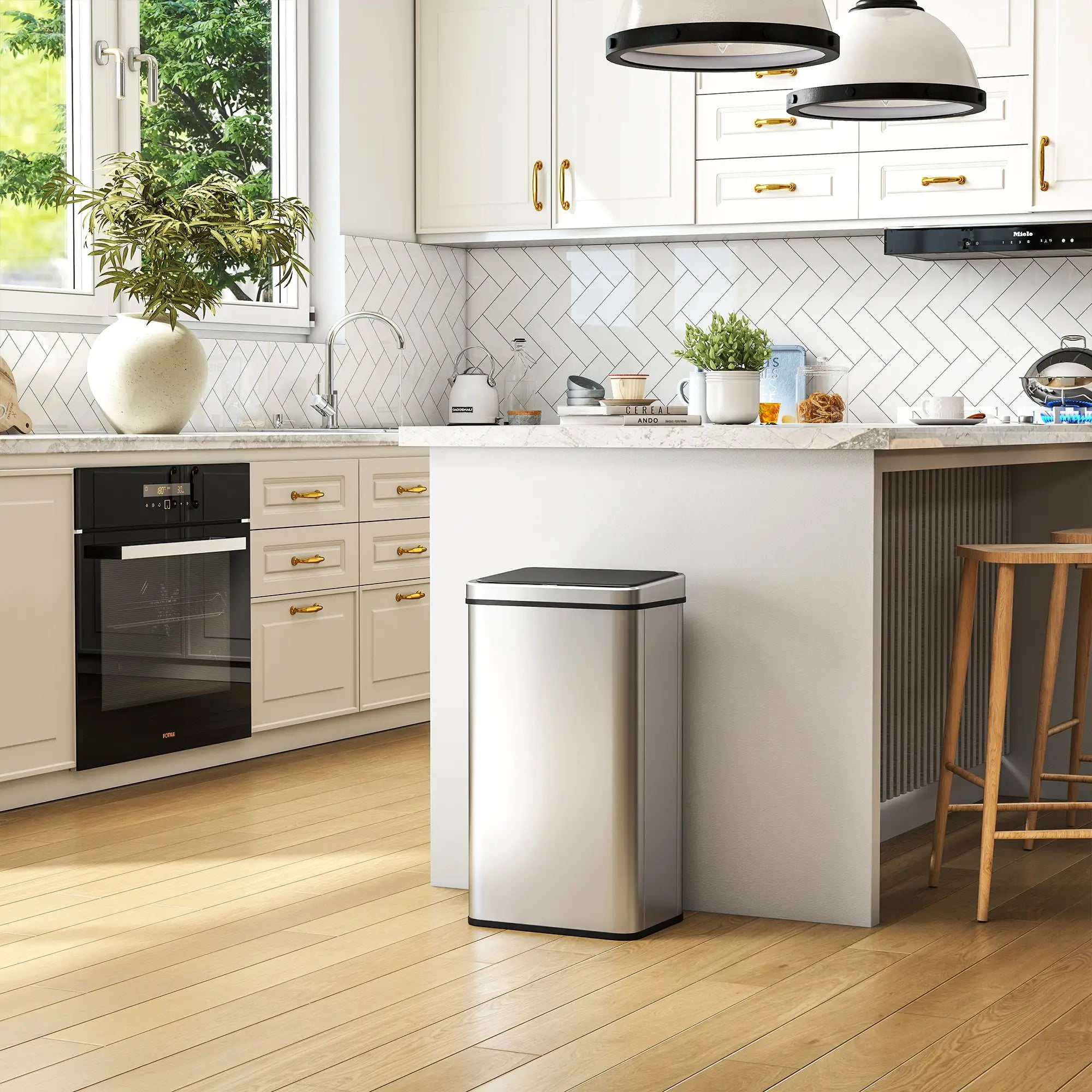 13.2 Gallon Automatic Garbage Can, Soft Close Lid, Touchless Trash Can Household Supplies at Gallery Canada