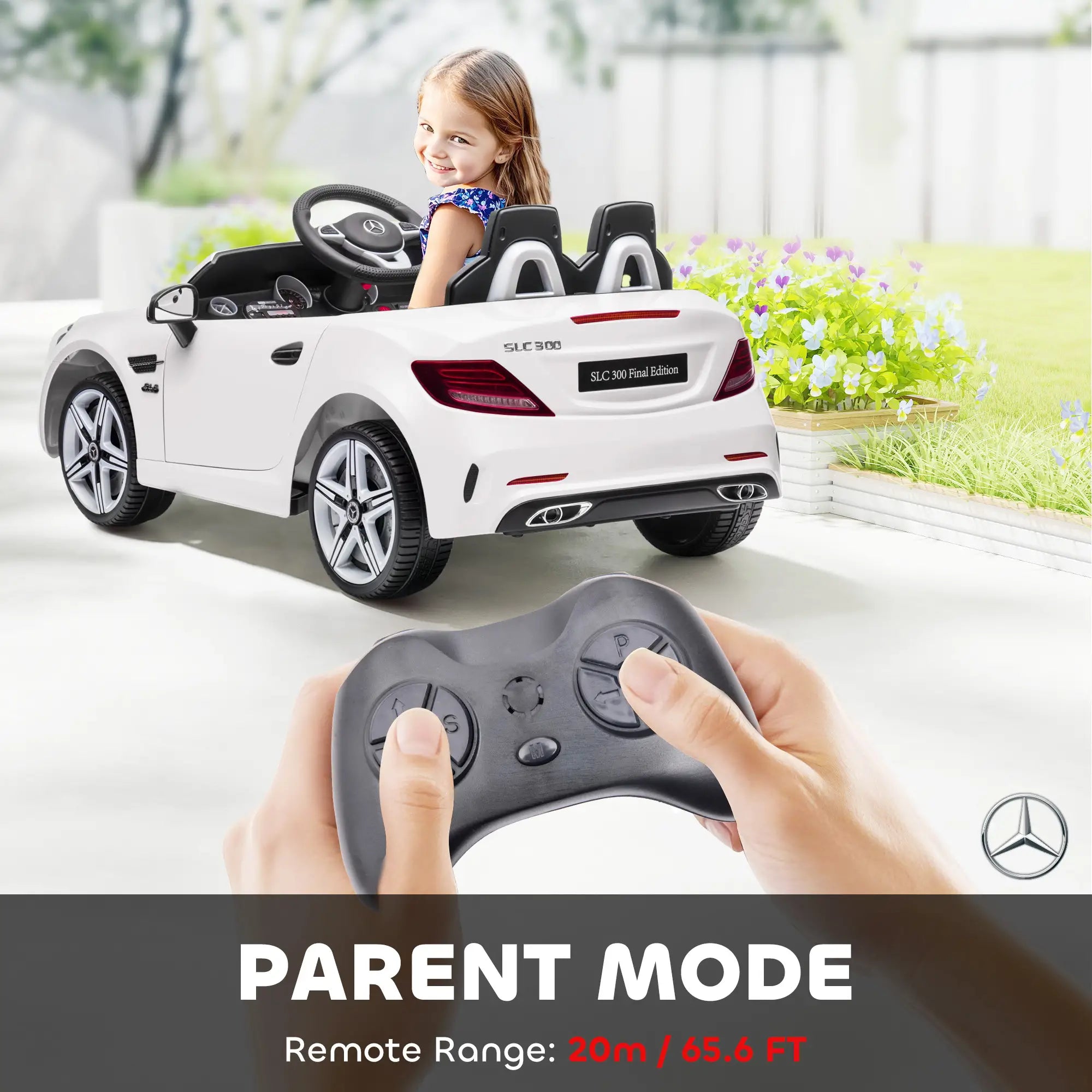 12V Ride On Car, Parent Remote Control, For 3-6 Years, White Electric Toy Cars at Gallery Canada