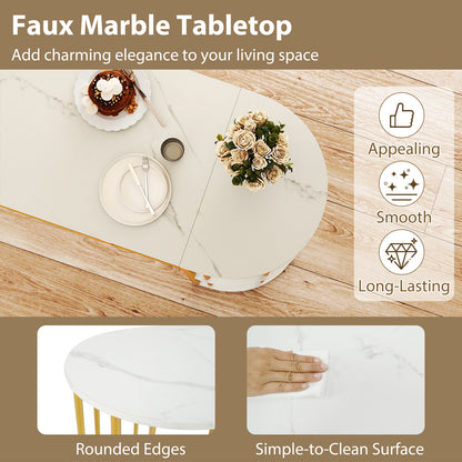 60 Inch Long Bar Table Narrow with Faux Marble Tabletop and Storage Shelves, White & Golden Bar Tables at Gallery Canada