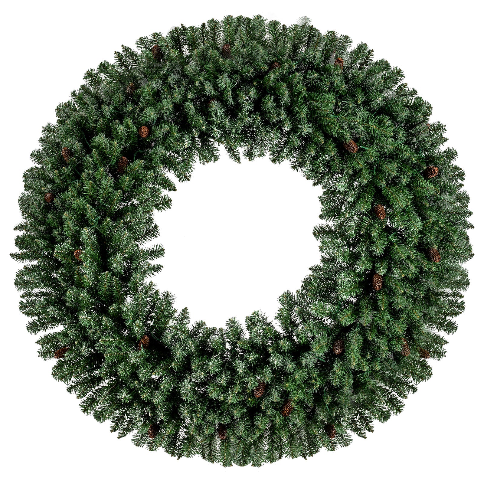 60 Inch Pre-Lit Artificial Christmas Wreath 200 LED Warm White Lights-1 Piece Christmas Decor & Accessories at Gallery Canada