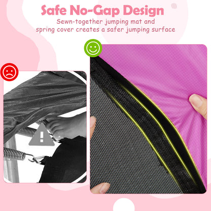 60 inch 6-in-1 Kids Toddler Trampoline with Gymnastics Bar, Purple