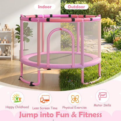 60 inch 6-in-1 Kids Toddler Trampoline with Gymnastics Bar, Purple